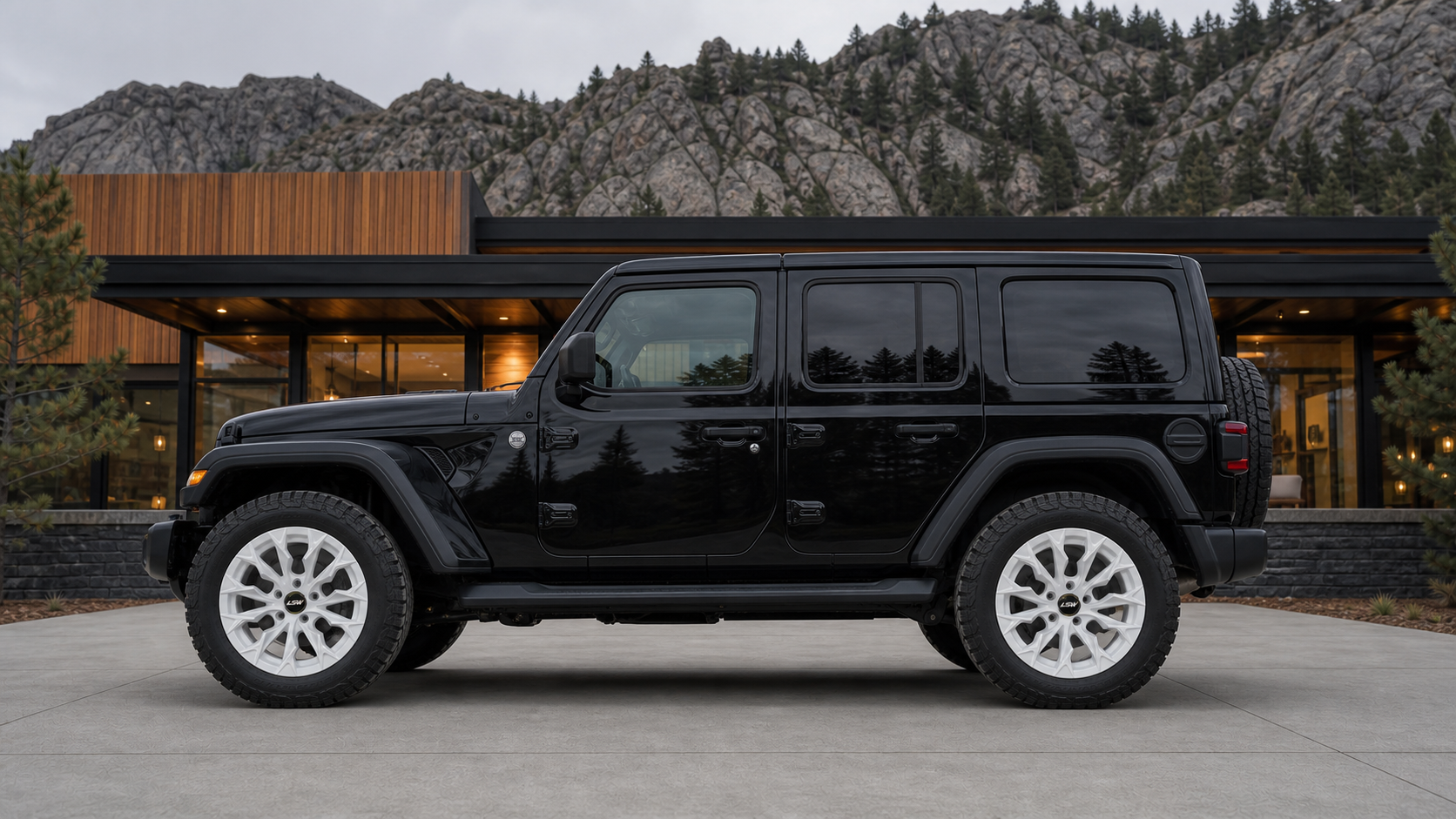 Jeep Wrangler loading angle display