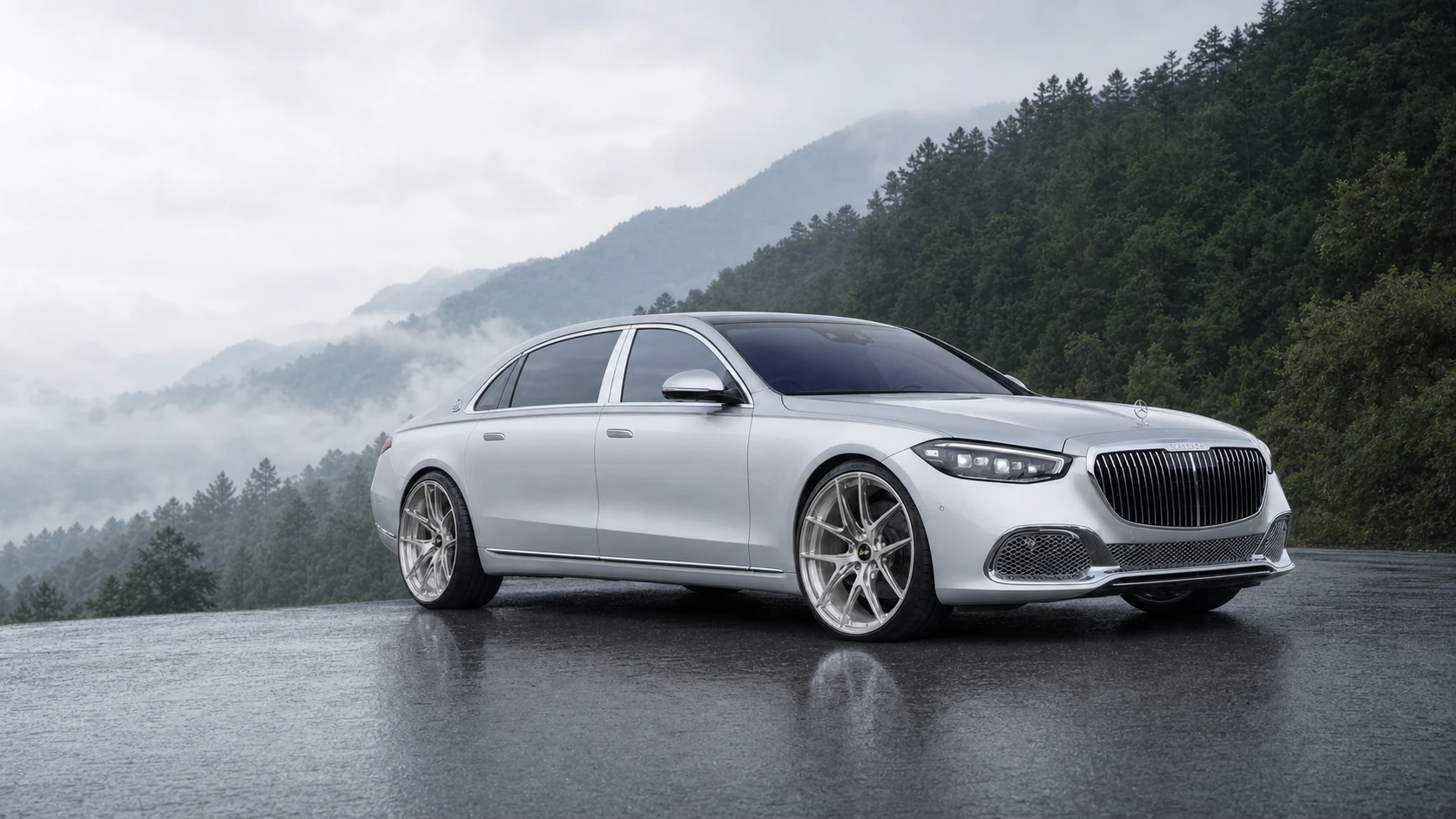 LSW Silver Luxury Car Forged Wheel vehicle fitment Effect