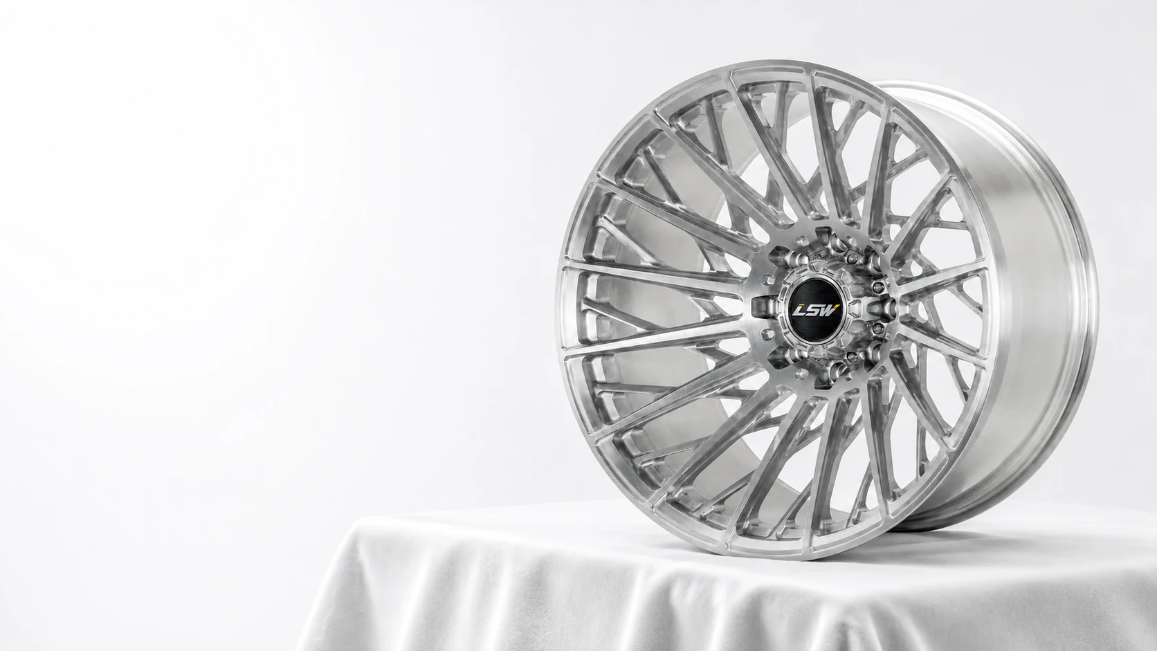LSW silver multi-spoke forged wheel product display