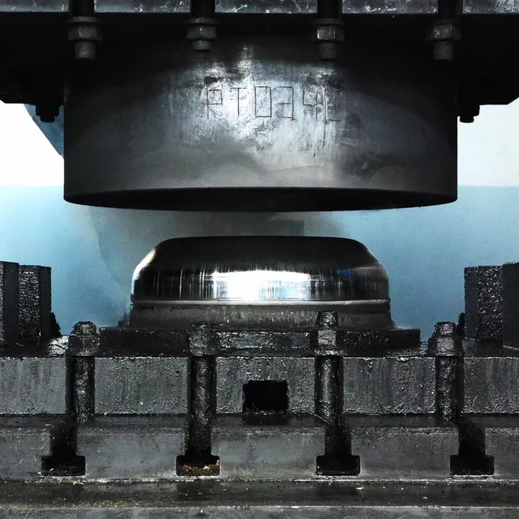LSW Continuous grain manufacturing process of high-pressure forming of aluminum forged wheel billets in hydraulic forging dies