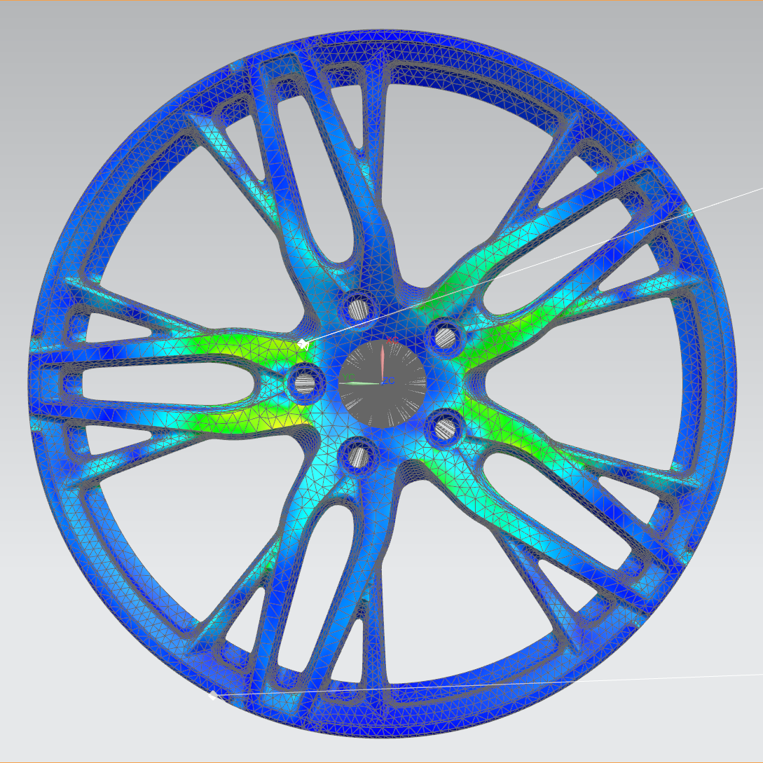 Finite element analysis structural optimization and load distribution diagram of LSW forged wheel